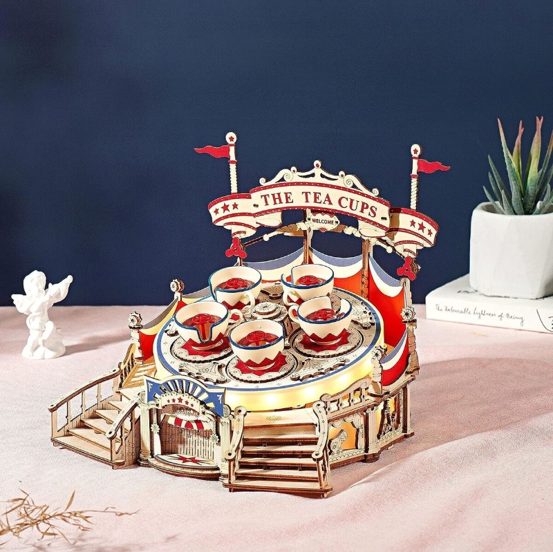 ROKR 3D Puzzles for Adults Model Kit DIY Wooden Music Box Building Kit with  LED | eBay