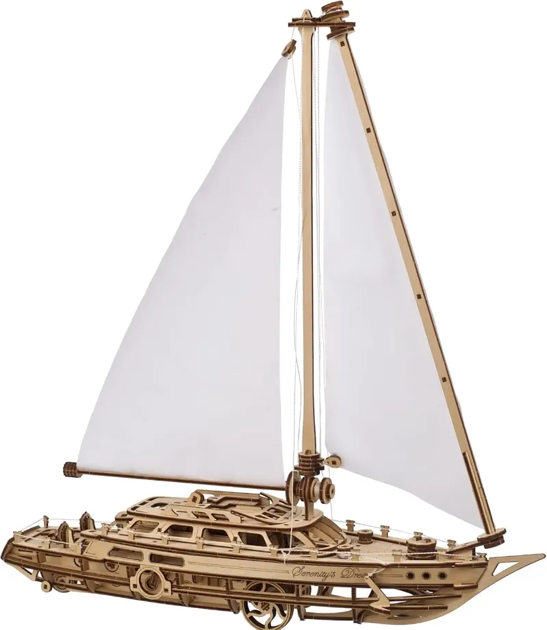 Serenity’s Dream Model Yacht - Model Ships Kits for Adults - Wooden Models to Build for Adults - 3D Puzzles Adult Ship Model Kit - DIY Wooden Model Boats for Enthusiasts