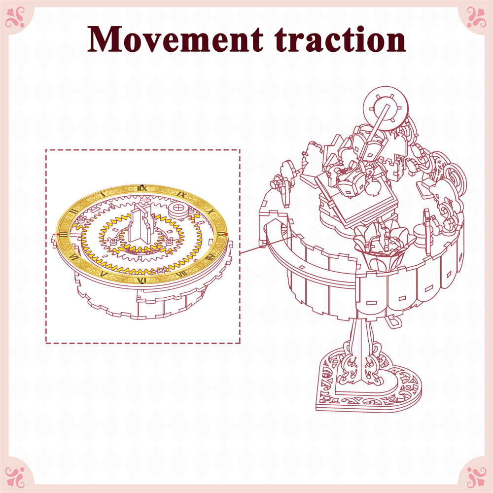 Fun assembled music box Alice tea party handmade DIY music model ornaments gift