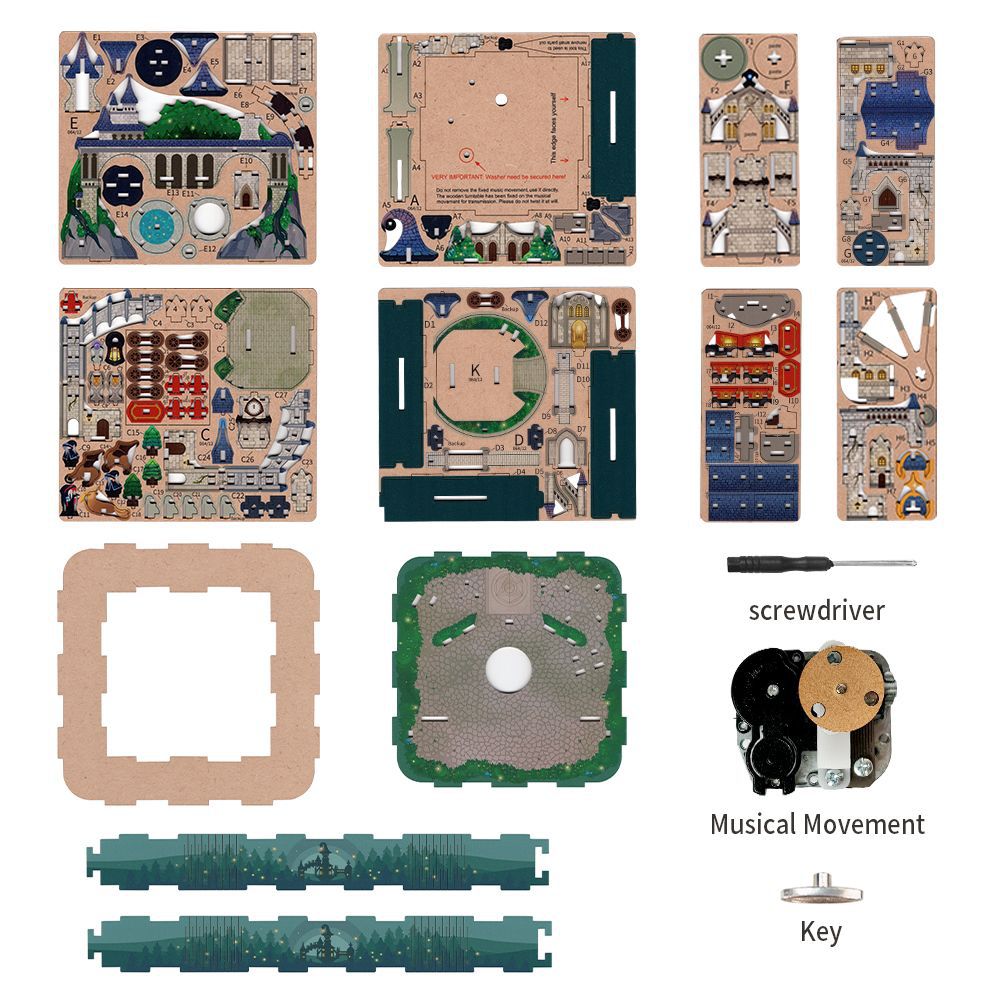 Magical Castle Music Box  Harry Potter Peripheral DIY Handmade Music Box Gift