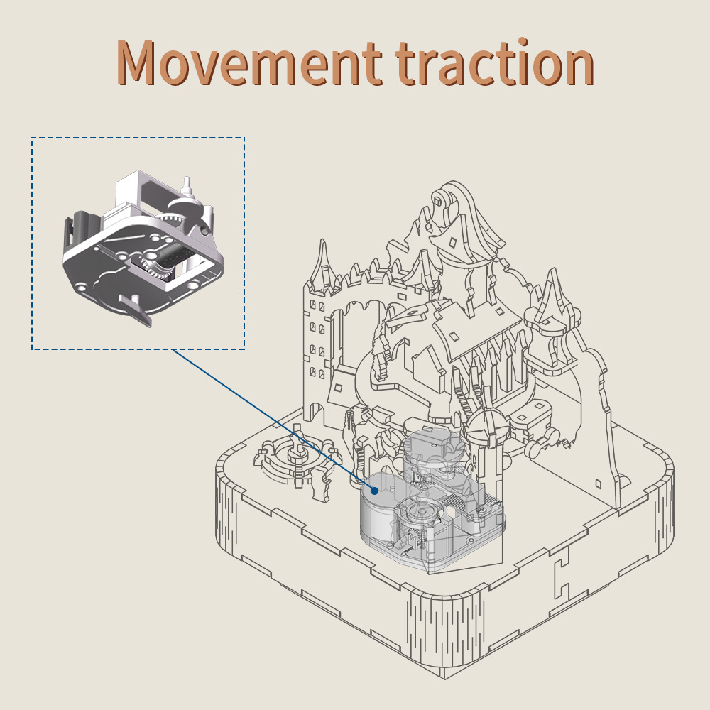 Magical Castle Music Box  Harry Potter Peripheral DIY Handmade Music Box Gift