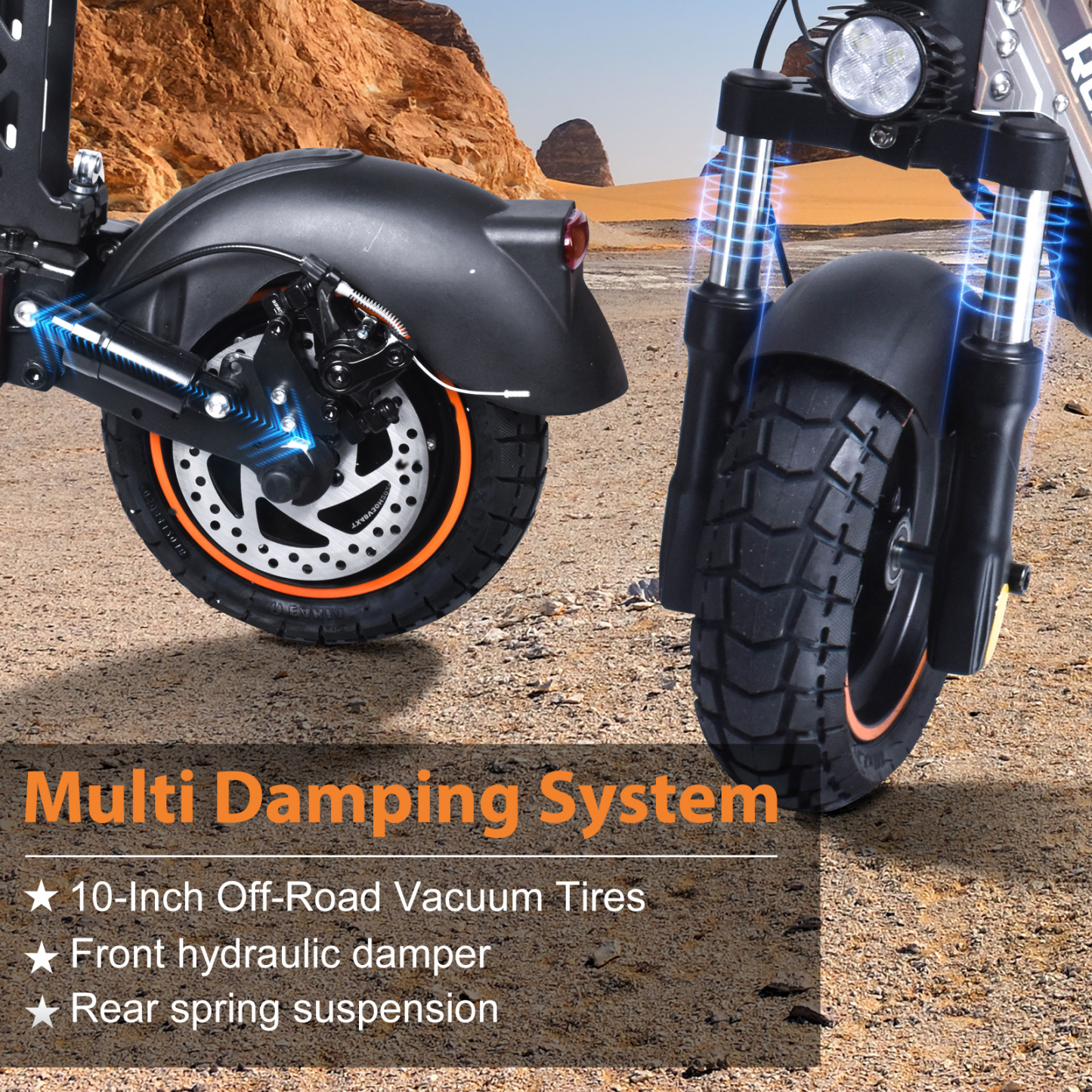 Electric Scooter Adults, 800W Motor, 35 Miles Long Range & 32 MPH Top Speed, Dual Suspension, Folding E-Scooter, with 10" Off Road Tires, Kick Scooter with Detachable Seat, for Commuter Outdoor