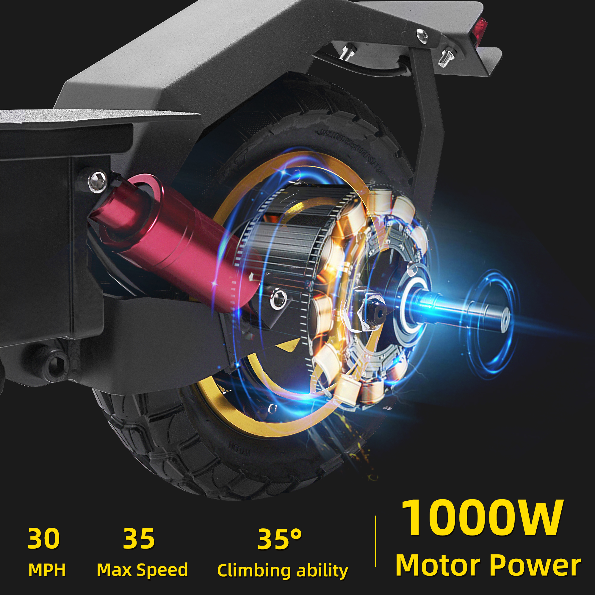 Electric Scooter Adults 1000W, Escooter 34Mph 40 Miles 48V 21Ah Electric Scooter 10" Off-Road Tires E Scooter for Adults, Full Suspension & Dual Brakes System Foldable Escooter