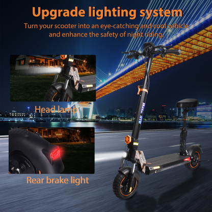 Electric Scooter Adults, 800W Motor, 35 Miles Long Range & 32 MPH Top Speed, Dual Suspension, Folding E-Scooter, with 10" Off Road Tires, Kick Scooter with Detachable Seat, for Commuter Outdoor