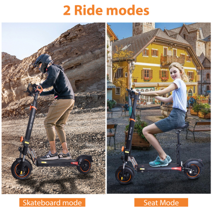 Electric Scooter Adults, 800W Motor, 35 Miles Long Range & 32 MPH Top Speed, Dual Suspension, Folding E-Scooter, with 10" Off Road Tires, Kick Scooter with Detachable Seat, for Commuter Outdoor