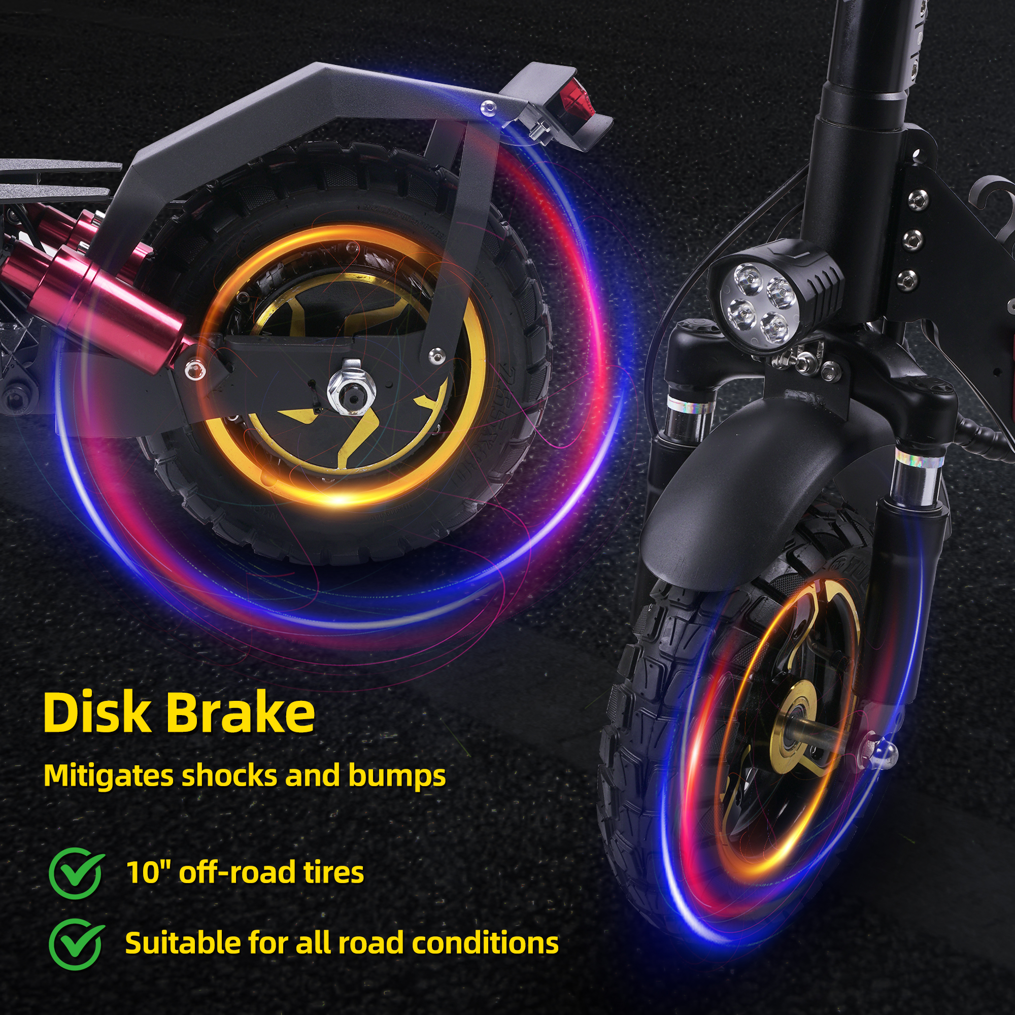 Electric Scooter Adults 1000W, Escooter 34Mph 40 Miles 48V 21Ah Electric Scooter 10" Off-Road Tires E Scooter for Adults, Full Suspension & Dual Brakes System Foldable Escooter