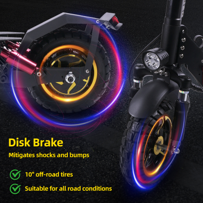 Electric Scooter Adults 1000W, Escooter 34Mph 40 Miles 48V 21Ah Electric Scooter 10" Off-Road Tires E Scooter for Adults, Full Suspension & Dual Brakes System Foldable Escooter