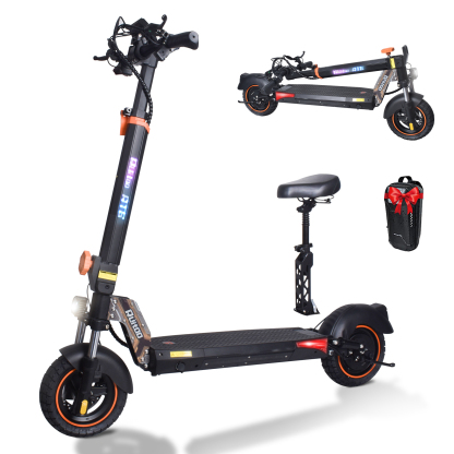 Electric Scooter Adults, 800W Motor, 35 Miles Long Range & 32 MPH Top Speed, Dual Suspension, Folding E-Scooter, with 10" Off Road Tires, Kick Scooter with Detachable Seat, for Commuter Outdoor