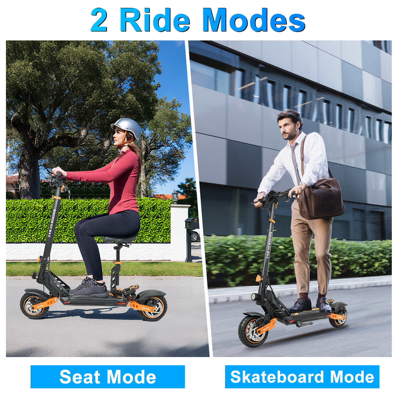Electric Scooter Adults 1600 W Motor 50 Miles Long Range & 40 MPH Top Speed 11" Off Road Tire Folding E-Scooter 48V 27AH Battery Kick Scooter with Detachable Seat for Commuter Outdoor