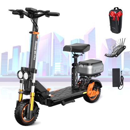 Electric Scooter Adults, 1600 W Motor Up to 35 Mph & 50 Miles Range, 48V 20.8AH Battery, 11" Off Road Tire Folding E-Scooter, Kick Scooter with Detachable Seat for Commuter Outdoor