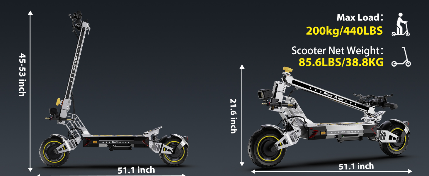 Electric Scooter for Adults 5600W Power Dual Motor Top Speed 50 MPH 50 Miles Range 60V/35AH Lithium Battery 10.5 Off Road Tire Sport E-Scooter for Daily Commuting with Steering Damper (UL 2272tested)