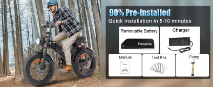 Electric Bike for Adults, Up to 80/110KM Range & 45KM/H Speed, 2000W Peak Motor 7 Speed Gearing with All-Terrain 4.0" Fat Tires E Bike, Electric Dirt Bike, Full Suspension City Bicycles for Outdoor