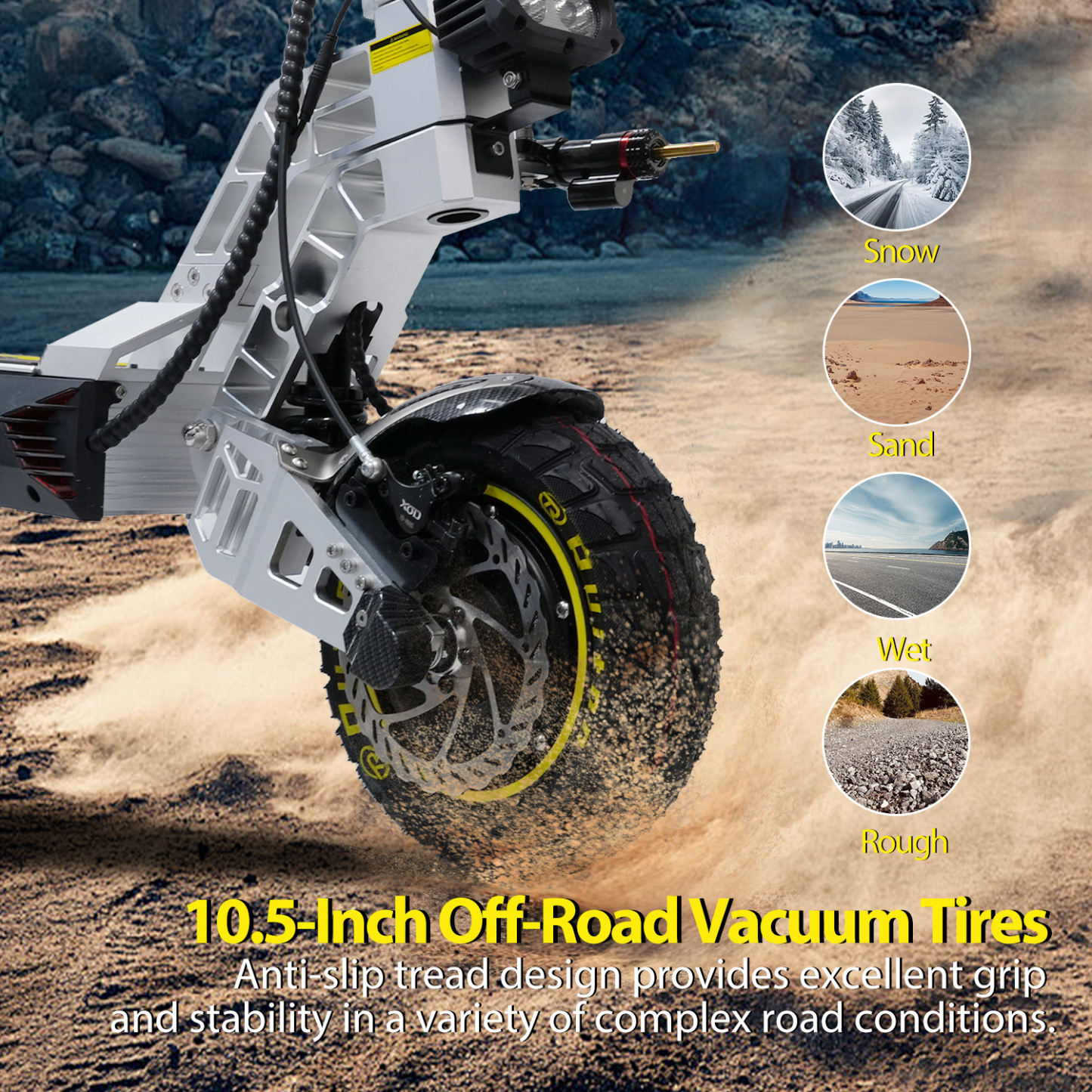 Electric Scooter for Adults 5600W Power Dual Motor Top Speed 50 MPH 50 Miles Range 60V/35AH Lithium Battery 10.5 Off Road Tire Sport E-Scooter for Daily Commuting with Steering Damper (UL 2272tested)