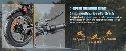 Electric Bike for Adults, Up to 80/110KM Range & 45KM/H Speed, 2000W Peak Motor 7 Speed Gearing with All-Terrain 4.0" Fat Tires E Bike, Electric Dirt Bike, Full Suspension City Bicycles for Outdoor