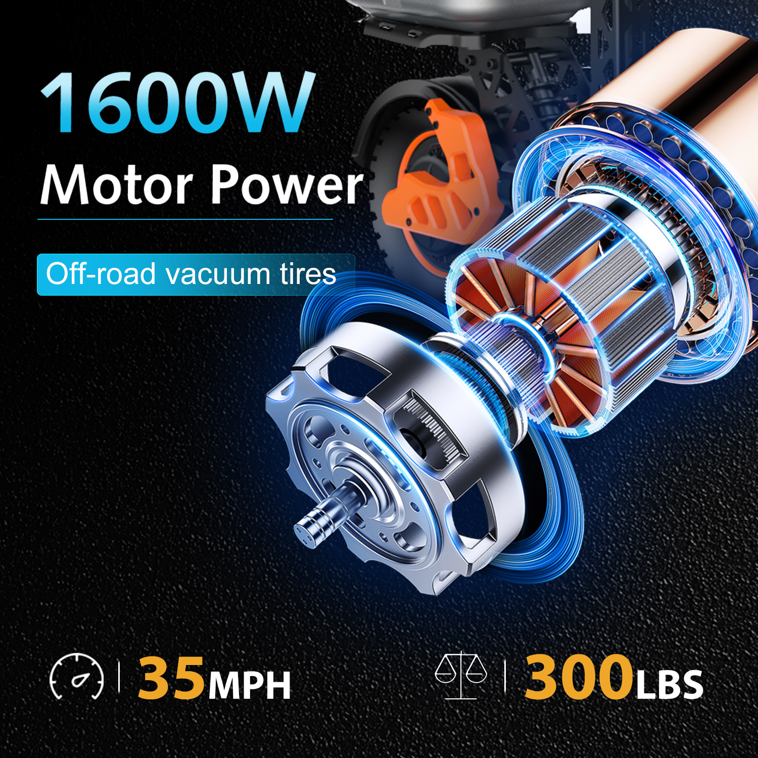 Electric Scooter Adults, 1600 W Motor Up to 35 Mph & 50 Miles Range, 48V 20.8AH Battery, 11" Off Road Tire Folding E-Scooter, Kick Scooter with Detachable Seat for Commuter Outdoor