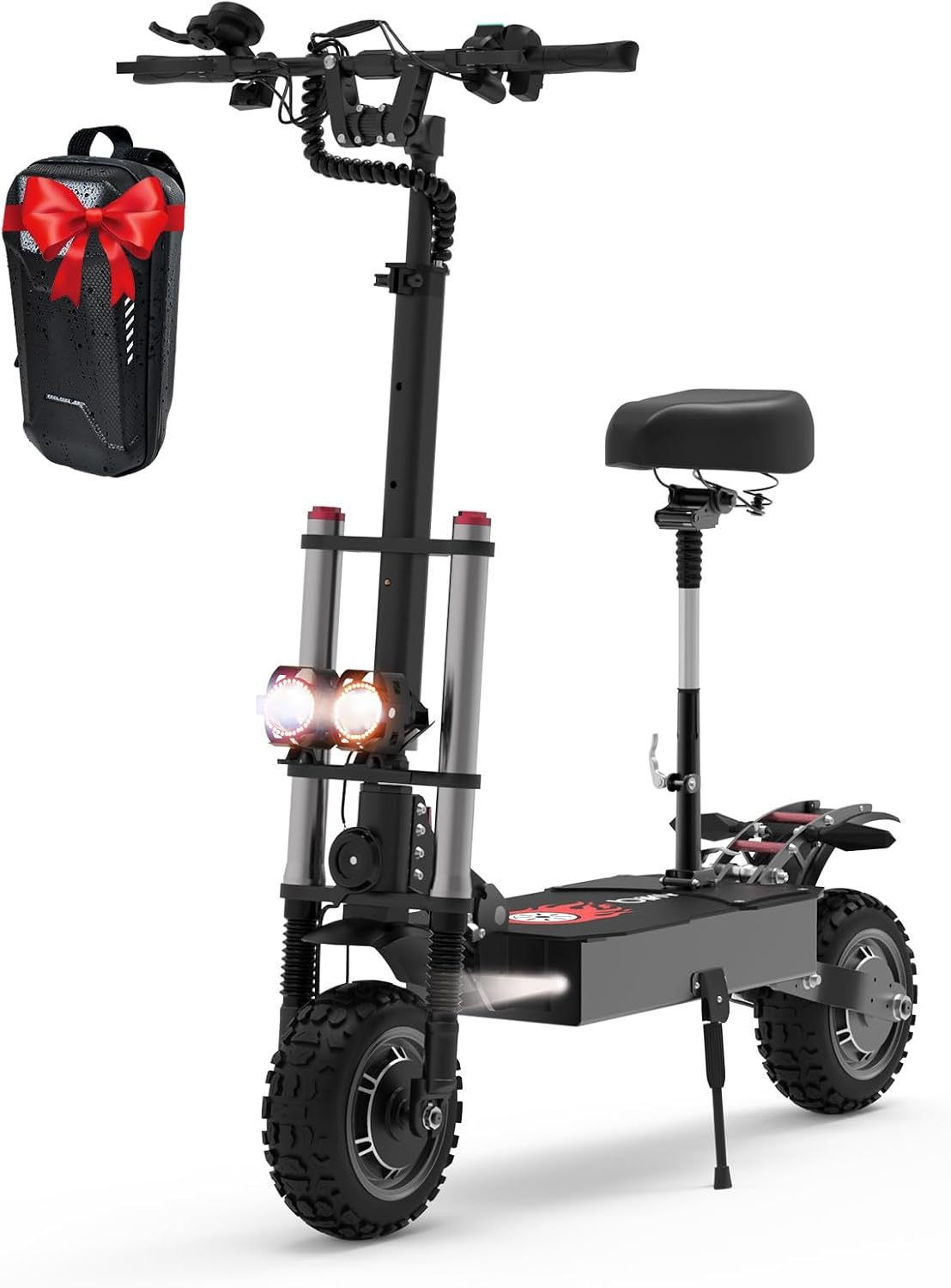 Secondhand-Electric Scooter for Adults 50MPH, 60V 5600W Dual Motor, Battery Range to 60 Miles Range Fast Escooter, 11-inch Off Road Tire Folding E-Scooter with seat for Adults, 440LBS Max Load