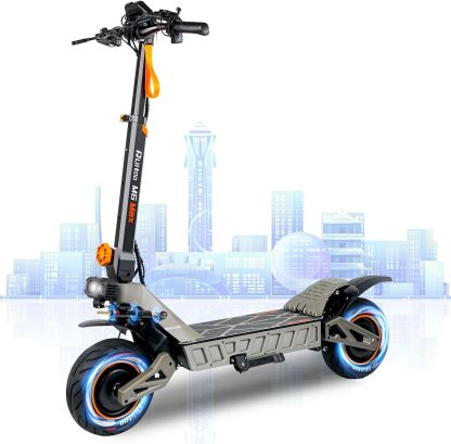 5600W Electric Scooter Adults, Dual Motors Up to 50 MPH 50 Miles Range 60V/27AH Lithium Battery 11" Off Road Tires Heavy Duty Sport Escooter with Steering Damper 440lbs Max Loading, UL-2272 Certified