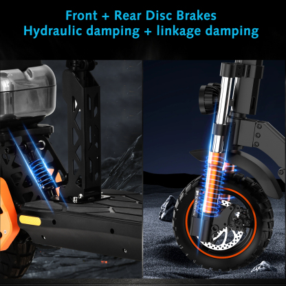 Electric Scooter Adults, 1600 W Motor Up to 35 Mph & 50 Miles Range, 48V 20.8AH Battery, 11" Off Road Tire Folding E-Scooter, Kick Scooter with Detachable Seat for Commuter Outdoor