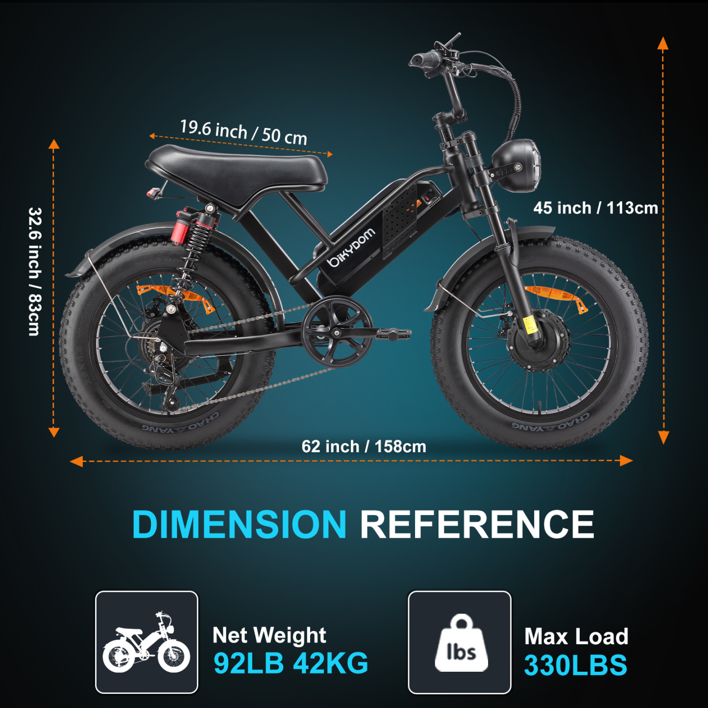 Electric Bike for Adults, Up to 80/110KM Range & 45KM/H Speed, 2000W Peak Motor 7 Speed Gearing with All-Terrain 4.0" Fat Tires E Bike, Electric Dirt Bike, Full Suspension City Bicycles for Outdoor