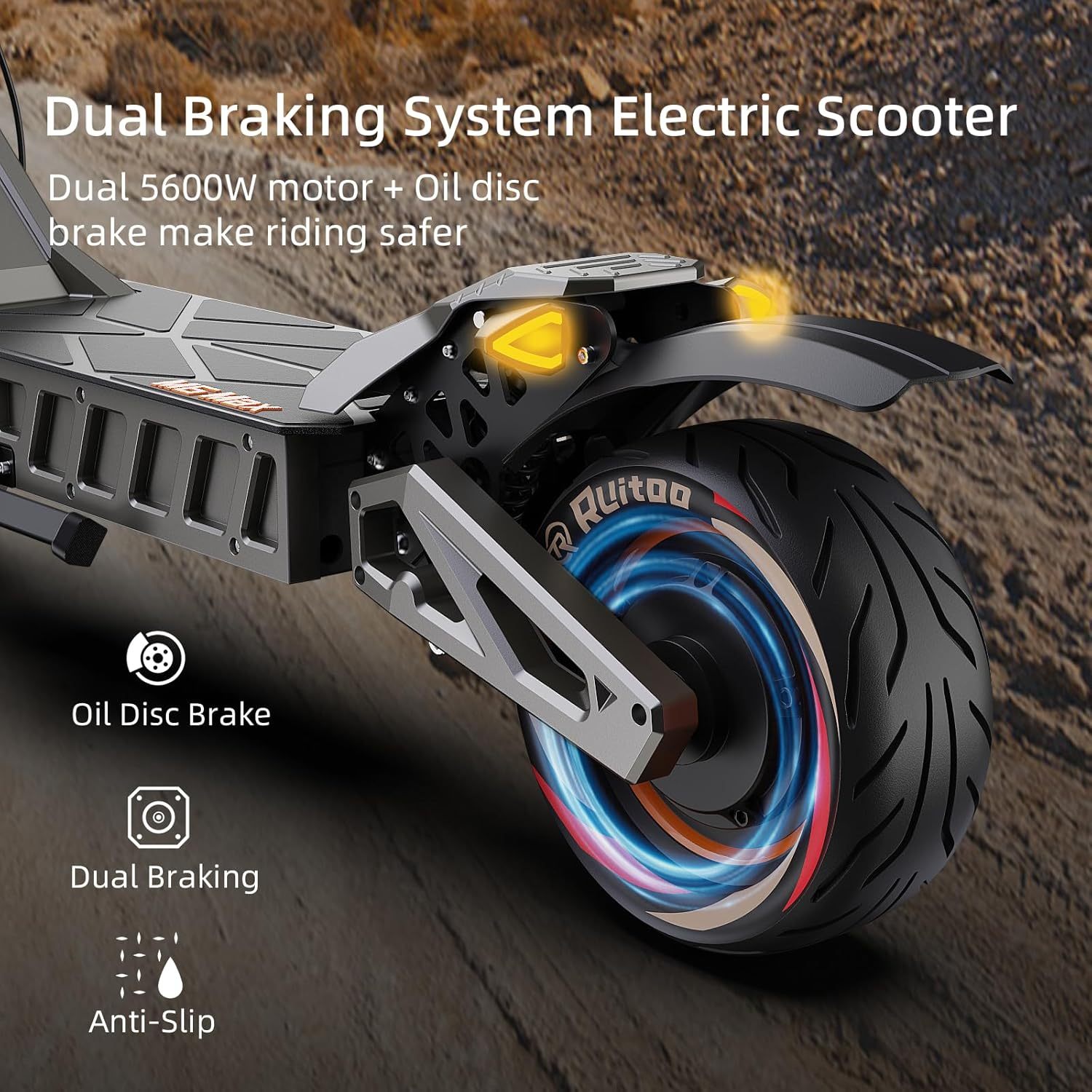 5600W Electric Scooter Adults, Dual Motors Up to 50 MPH 50 Miles Range 60V/27AH Lithium Battery 11" Off Road Tires Heavy Duty Sport Escooter with Steering Damper 440lbs Max Loading, UL-2272 Certified
