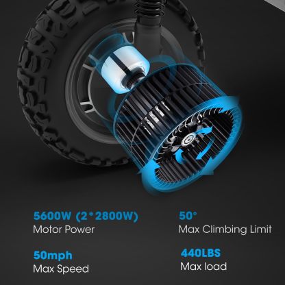 Electric Scooter Adults 50mph, 38.4Ah/28Ah Rechargeable Battery,5600W Dual Motor, 60/48 Miles Range 11IN Off Road Tire Folding E-Scooter with seat, Up to 50° Climbing Limit, 440LBS Max Load