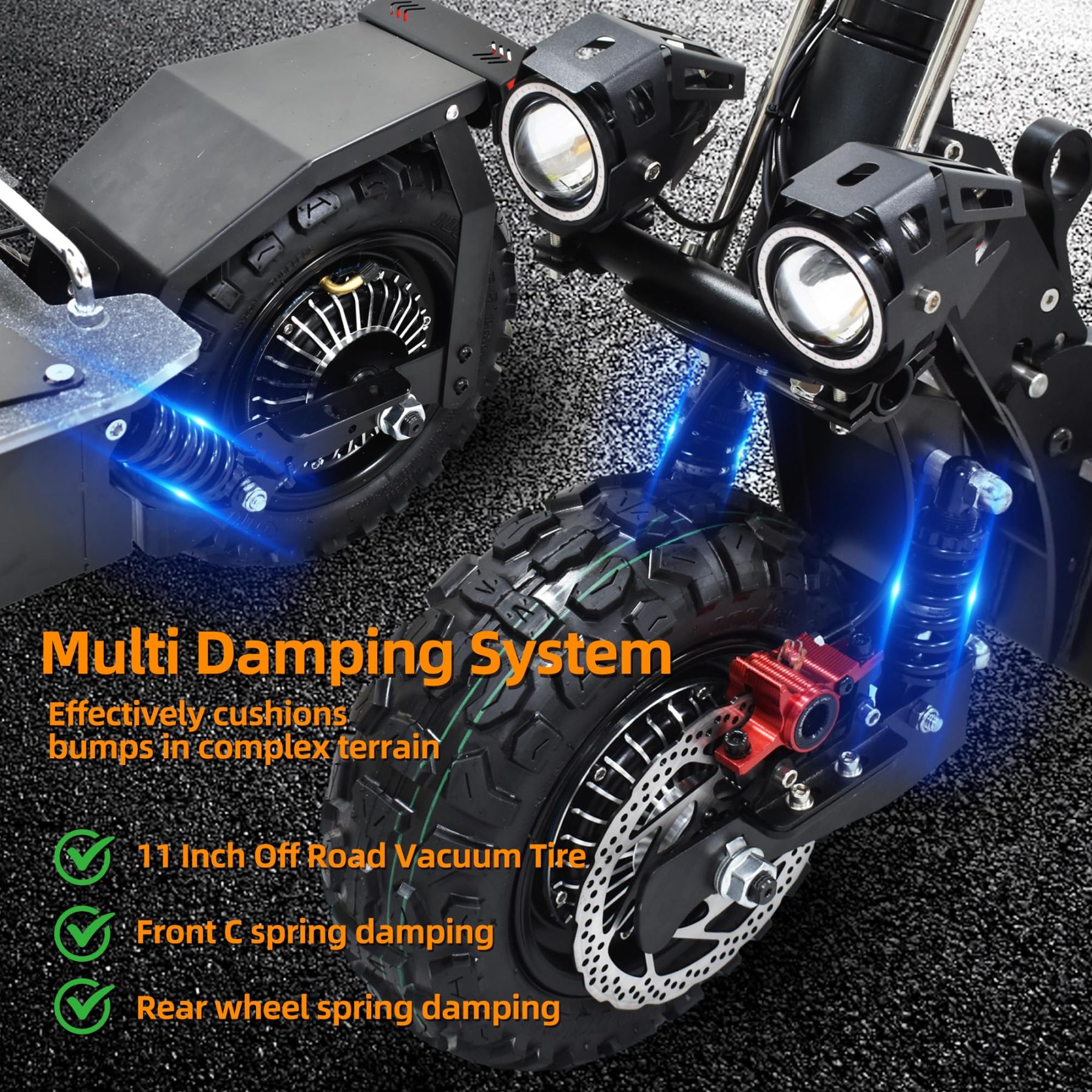 Electric Scooter for Adults, 5600W Dual Motors Up to 50 MPH, Electric Scooter Adults Range 50 Miles, 60V 27Ah Large Capacity Battery,11" Off Road Tires Scooter with Detachable Seat Max Load