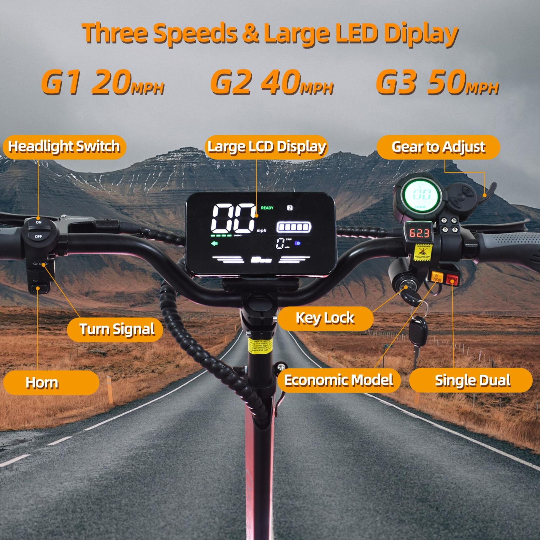 Electric Scooter for Adults, 5600W Dual Motors Up to 50 MPH, Electric Scooter Adults Range 50 Miles, 60V 27Ah Large Capacity Battery,11" Off Road Tires Scooter with Detachable Seat Max Load