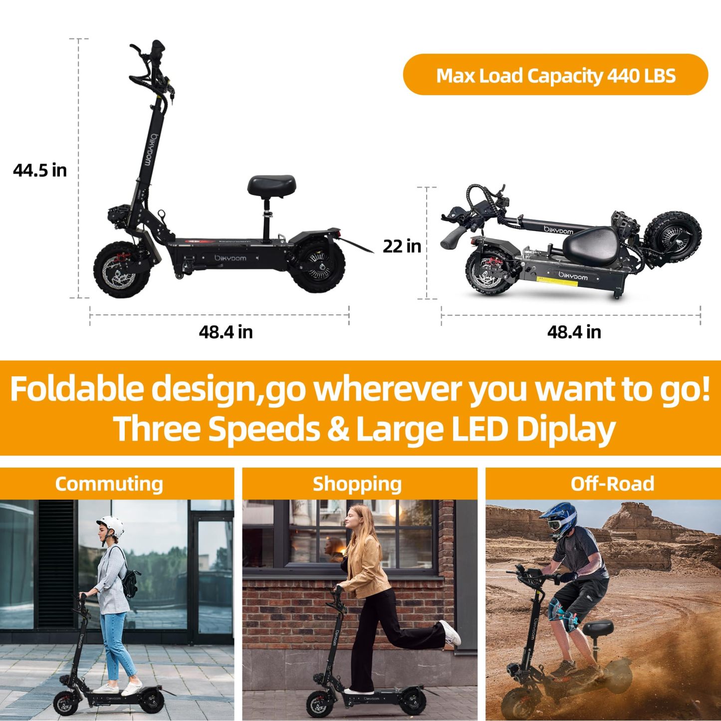 Electric Scooter for Adults, 5600W Dual Motors Up to 50 MPH, Electric Scooter Adults Range 50 Miles, 60V 27Ah Large Capacity Battery,11" Off Road Tires Scooter with Detachable Seat Max Load