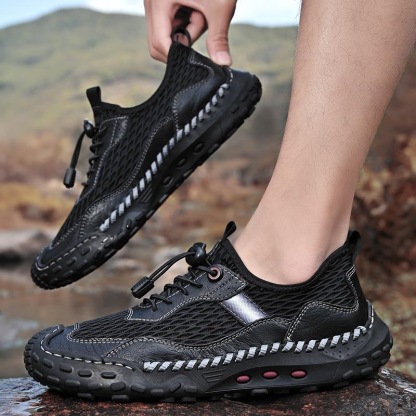 🔥On This Week Sale 70% OFF🔥Men's Breathable Mesh Sneakers- Waterproof, Non-Slip Casual Shoes with Adjustable Drawstring for Outdoor, Beach & Sports