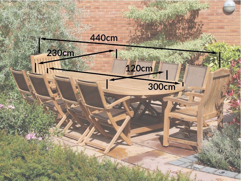 Chunky Rectangular 3m Table & 10 Chair Set | FSC® Certified-Garden Furniture Centre-HighRange,Tables,Dining Set,Teak,FSC®,Outdoor Dining-{collection_title}