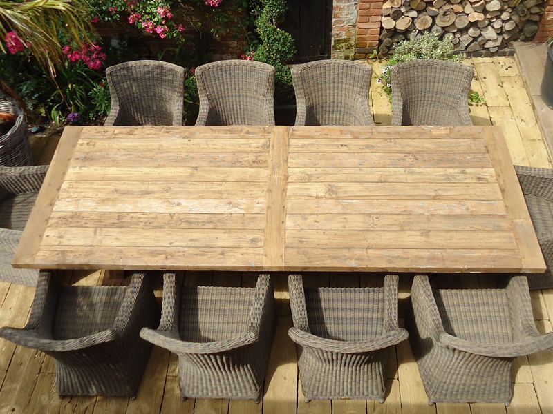 Valencia Dining Table 2.4m | Ex-Display Goodwood Revival-Garden Furniture Centre-Indoor Dining,HighRange,Dining Table,Outdoor Furniture,Teak Garden Furniture,Reclaimed Furniture,Outdoor Dining,Teak,Tables,Teak Tables,Trade Show ExDis,Ex-Display,Sale-{collection_title}