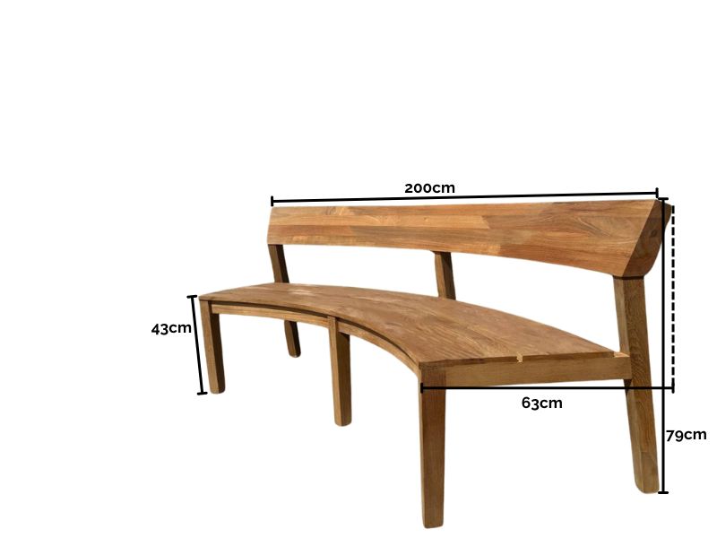 Veluta Curved Teak Bench | FSC® Certified