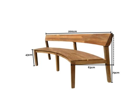 Veluta Curved Teak Bench | FSC® Certified