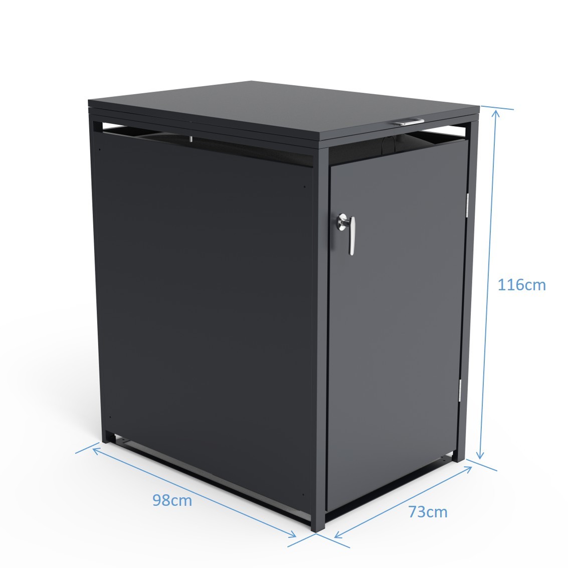 Anthracite 360L Solid Panel Single Wheelie Bin Cover
