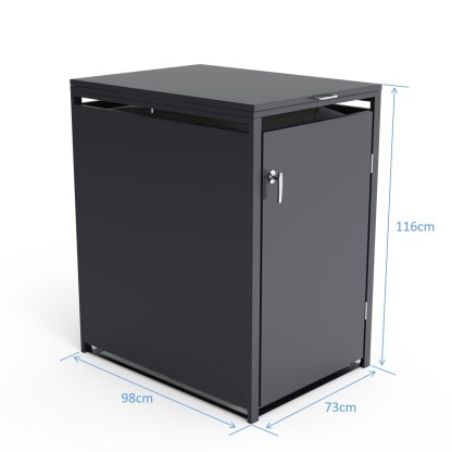 Anthracite 360L Solid Panel Single Wheelie Bin Cover