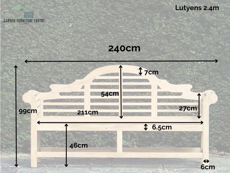Lutyens 2.4m Bench | FSC® Certified-Garden Furniture Centre-HighRange,Active,Benches,Outdoor Furniture,Lutyens Bench Range,Teak Benches Benches,Memorial Benches,Lutyens Benches,FSC®,park benches-{collection_title}