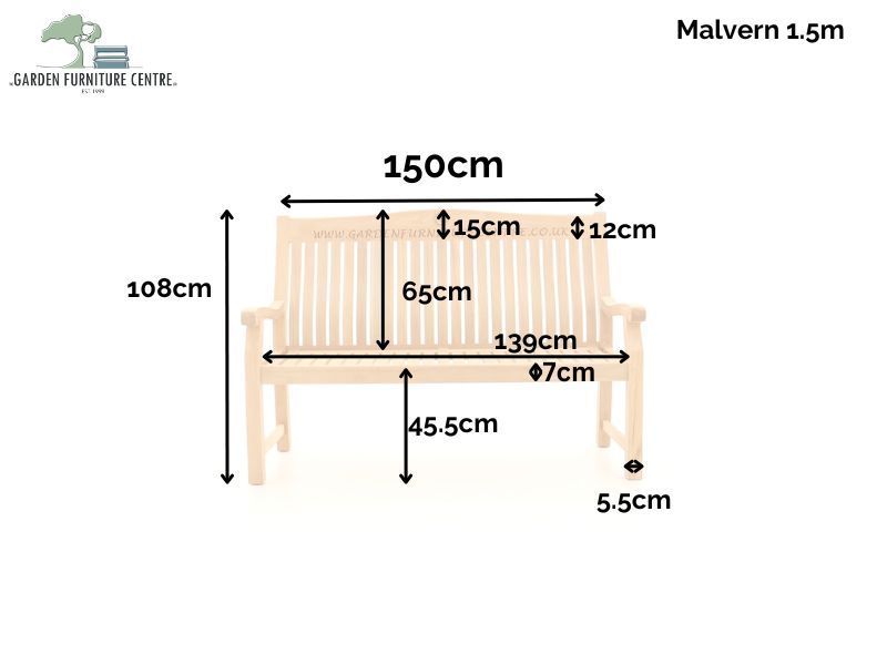 Malvern Teak Bench 150cm | FSC® Certified-Garden Furniture Centre-MidInstock,instock,MidRange,Active,park benches,Featured Products,Teak,Benches,Outdoor Furniture,FSC®,Teak Benches Benches,Memorial Benches,Teak Benches-{collection_title}