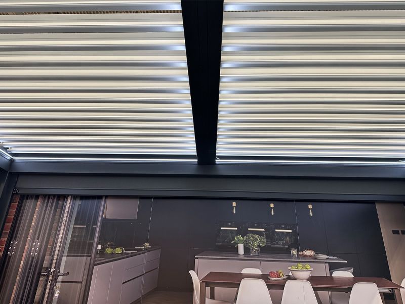 Eclipse 3 X 4m LED Motorised Pergola | Wall Mounted-Garden Furniture Centre-Free Install,HighRange,Free Standing,Gazebos,Metal Gazebos,Eclipse Louvered Roof Gazebo Range,Eclipse Range Ranges,Eclipse Range,Wall Mounted Gazebos-{collection_title}