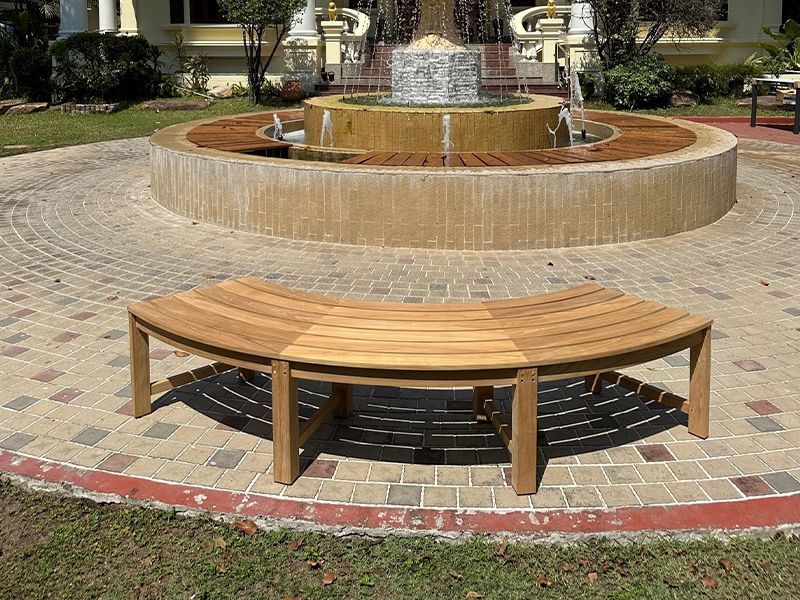 Curved Backless Bench | FSC® Certified-Garden Furniture Centre-MidRange,Backless,Showroom exdis,Benches,Outdoor Furniture,FSC®,Teak Benches Benches,Tree Benches,Curved Benches-{collection_title}