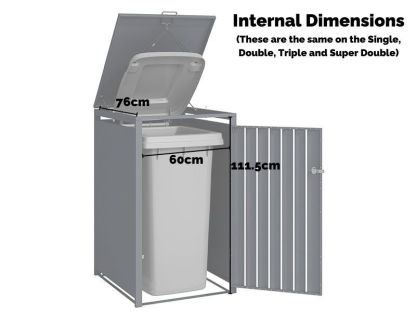 Anthracite Galvanized Steel Wheelie Bin Cover | Quad Set