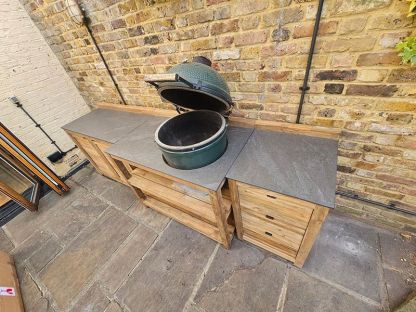 Bari Kitchen Big Green Egg Table Fixed Unit | Bari