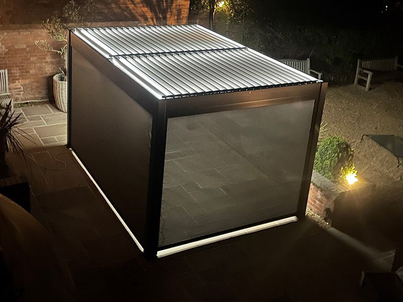 Eclipse 3 X 4m LED Motorised Pergola | Free Standing-Garden Furniture Centre-Free Install,HighRange,Free Standing,Gazebos,Metal Gazebos,Eclipse Louvered Roof Gazebo Range,Eclipse Range Ranges,Eclipse Range-{collection_title}