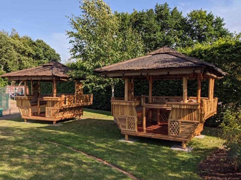 Bamboo Gazebo Square 10ft X 11.6ft-Garden Furniture Centre-HighRange,Gazebos,Wooden Gazebos Gazebos,Wooden Gazebos-{collection_title}