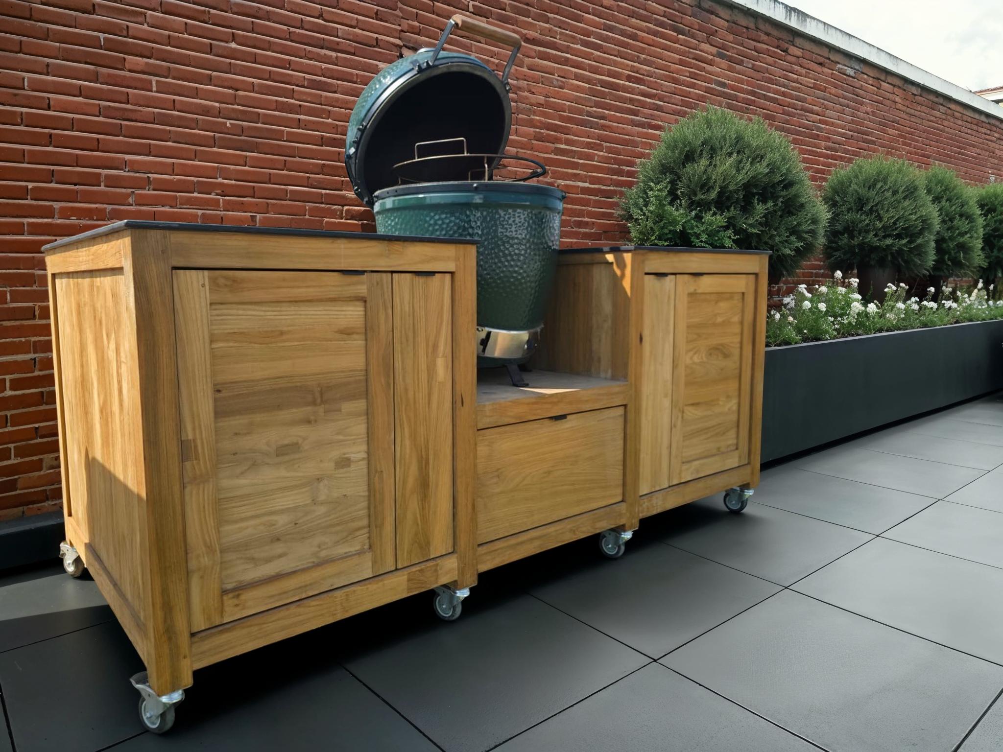Big Green Egg Island On Wheels | Bari