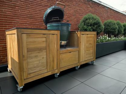 Big Green Egg Island On Wheels | Bari