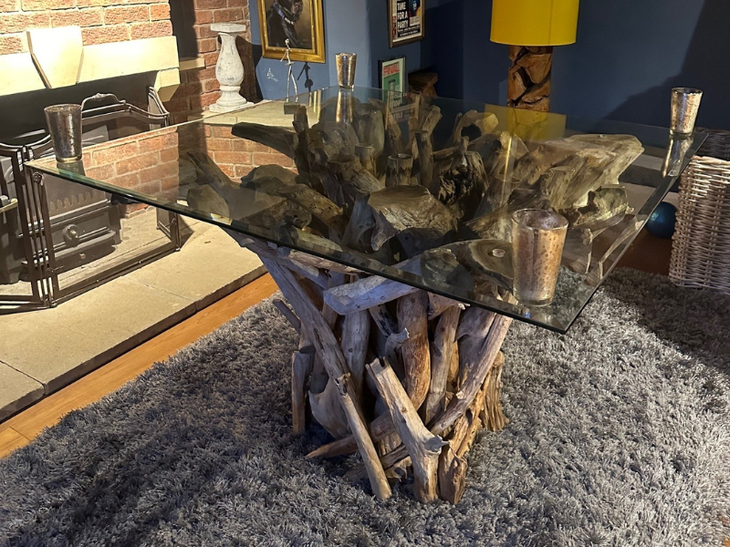 Ace Reclaimed Teak Root Square Dining Table-Garden Furniture Centre-Root,HighRange,Teak,Conservatory,Reclaimed Furniture,Indoor Dining Conservatory,Indoor Accessories,Tables,Teak Tables-{collection_title}