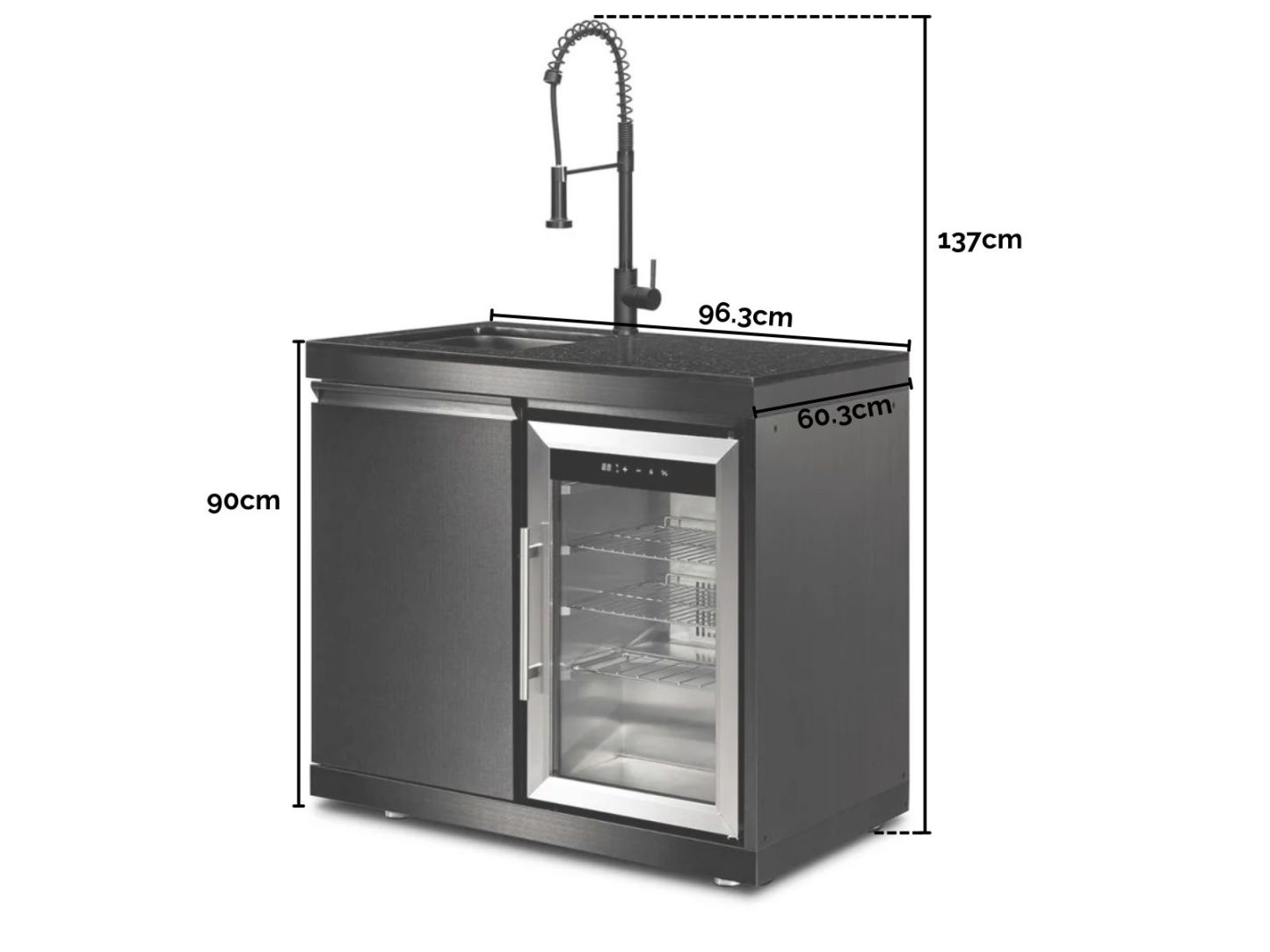 Premium Outdoor Kitchen Sink and Fridge Unit | Oasis Range