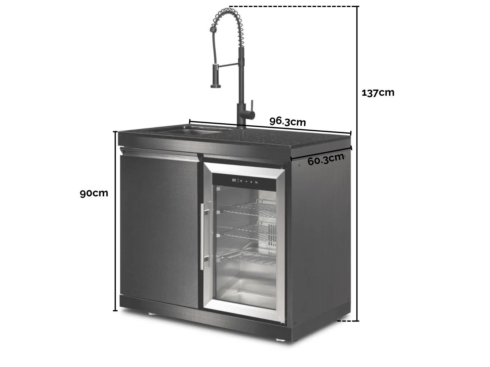 Premium Outdoor Kitchen Sink and Fridge Unit | Oasis Range