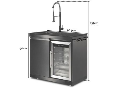 Premium Outdoor Kitchen Sink and Fridge Unit | Oasis Range