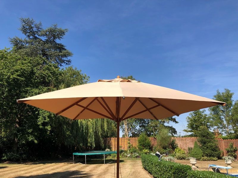 Bamboo 3.5m X 2.5m Rec Parasol Beige 